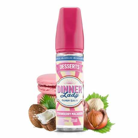 Strawberry Macaroon 50ml 0% Sucralose - Dinner Lady